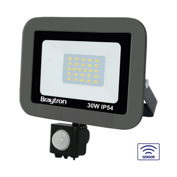 BRY-FLOOD-SC-30W-GRY-3000K-SNS-IP54-LED FLOODLIGHT Model: BT60-23002