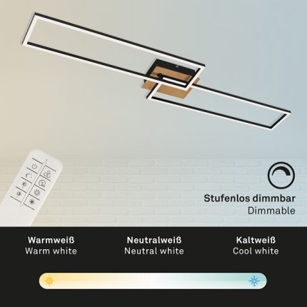 Φωτιστικό led "Frame" 40w 4400lm CCT ξύλο/μαύρο