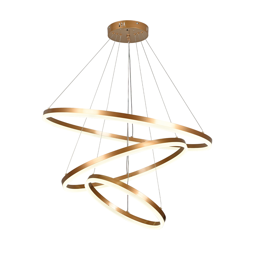 Κρεμαστό φωτιστικό LED 100W 3CCT (by switch on base) D:60cm (6095-A-Golden) 6095-A-Golden