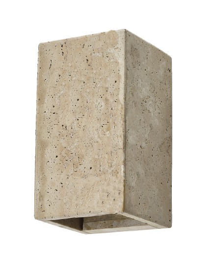 Επιτοίχιο φωτιστικό γκρι από travertine marble 2XG9 D:9 x 16cm (43065) 43065