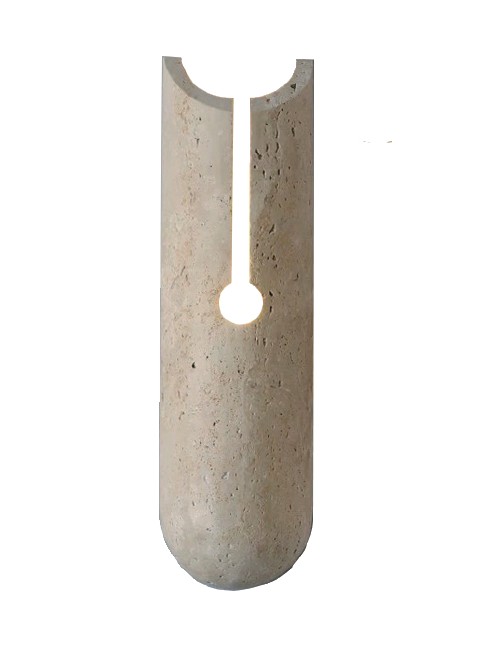 Επιτοίχιο φωτιστικό γκρι από travertine marble 1XG9 D:10 x 35cm (43066) 43066