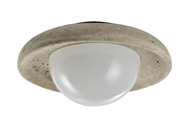 Πλαφονιέρα οροφής γκρι από travertine marble 2XG9 D:25cm (43067) 43067